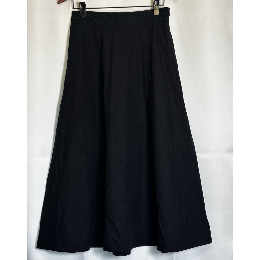 BANANA REPUBLIC Cotton Poplin Wide Hem Maxi Skirt NWT - Size 6 Black #578364